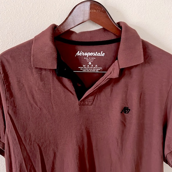 Aeropostale Collared Polo Red Shirt Size Large Preppy Country Club - Picture 3 of 10